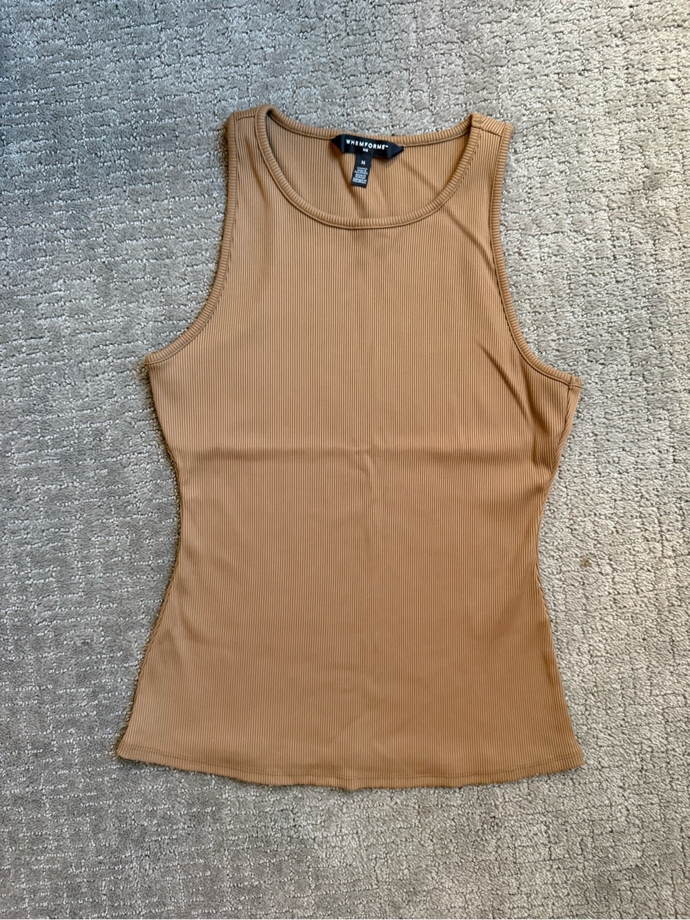EUC White House Black Market Forme Ribbed Stretch Tank; Size Medium; Warm Brown